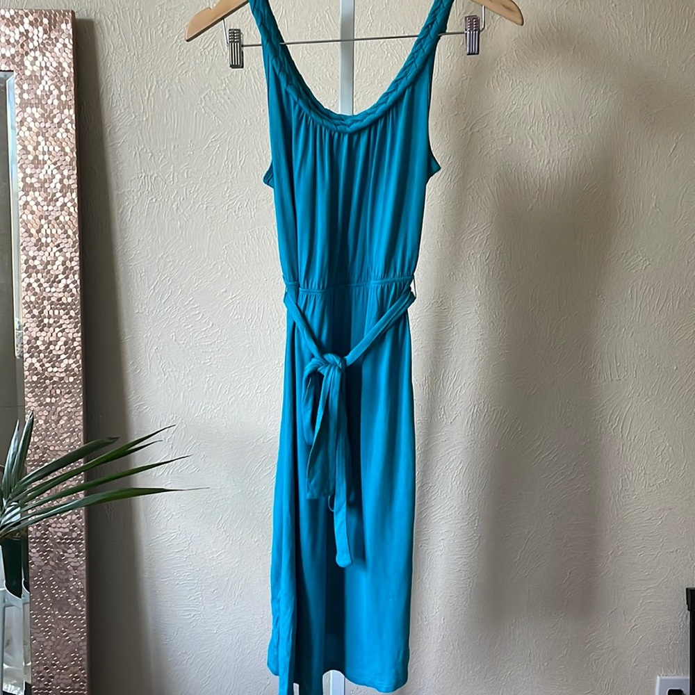 Gap cute braided turquoise tie jersey tank dress
